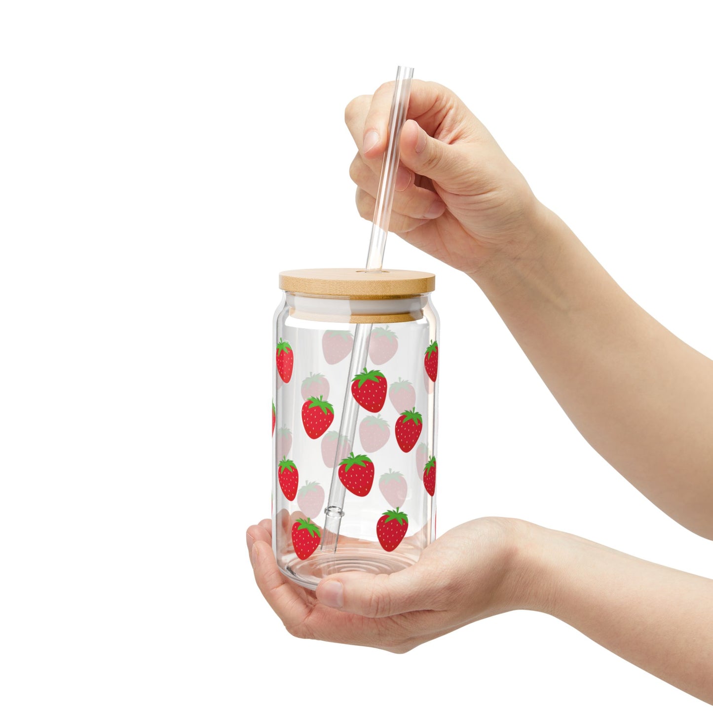 Strawberry Sipper Glass, 16oz