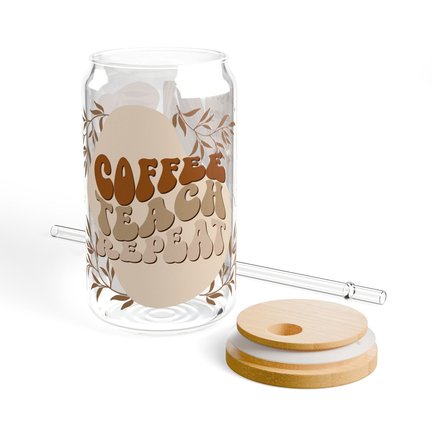 Coffee teach repeat sipper glass