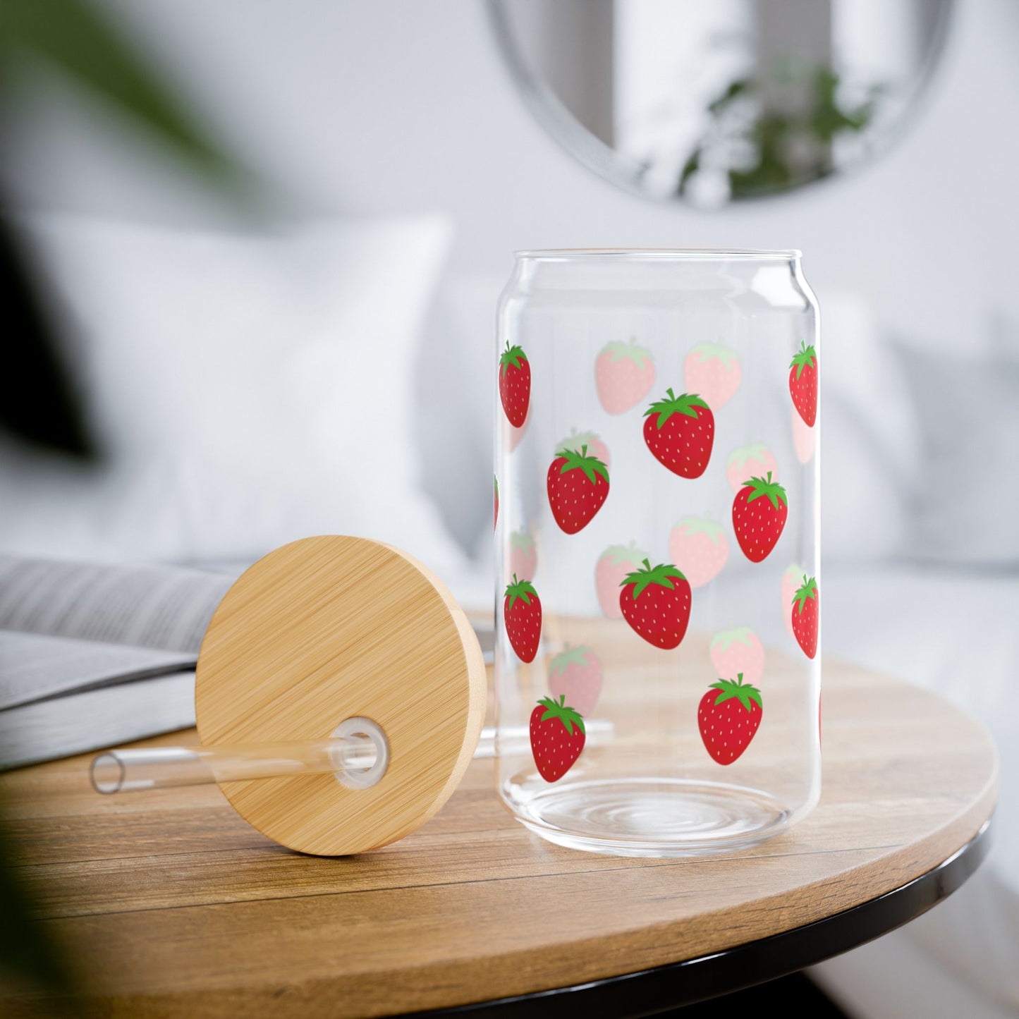 Strawberry Sipper Glass, 16oz